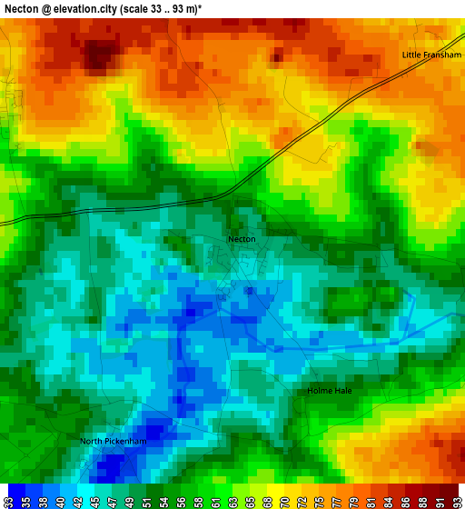 Necton elevation map