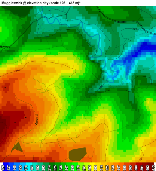 Muggleswick elevation map