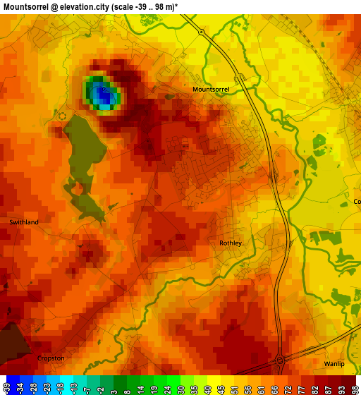 Mountsorrel elevation map