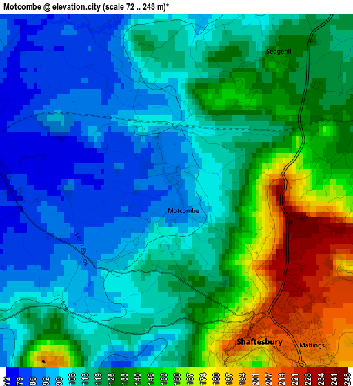 Motcombe elevation map