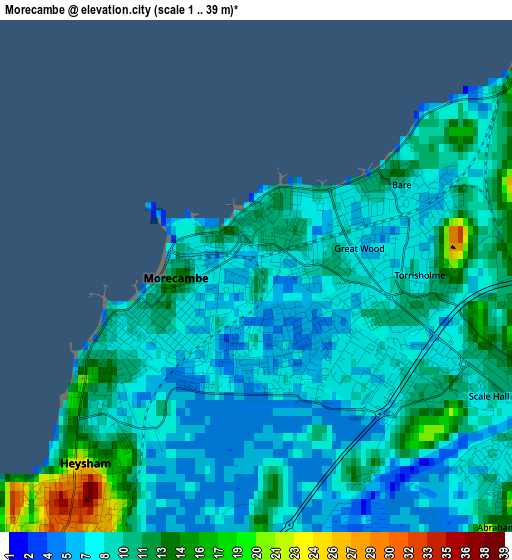 Morecambe elevation map