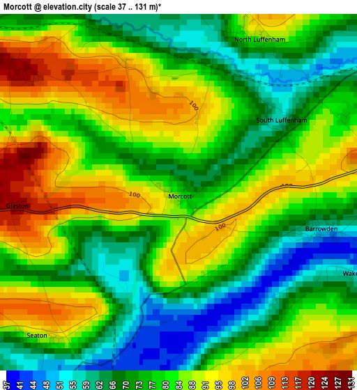 Morcott elevation map