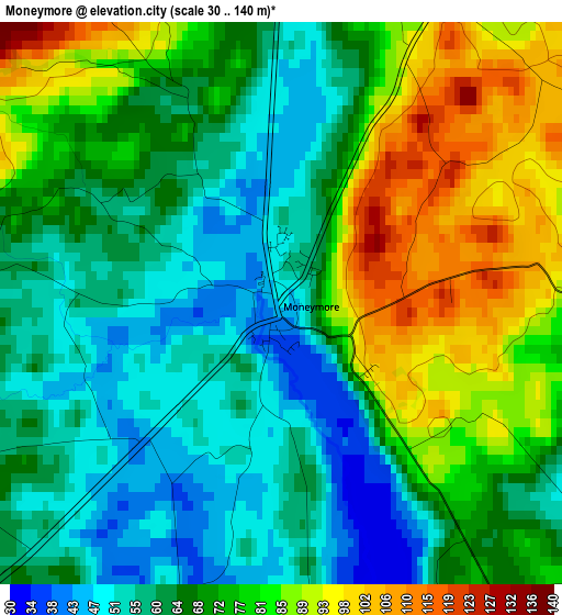 Moneymore elevation map