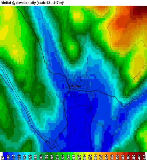 Moffat elevation map