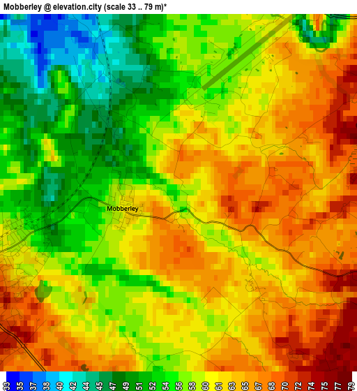 Mobberley elevation map