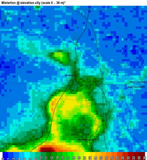 Misterton elevation map