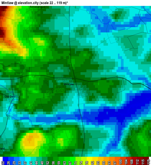 Mintlaw elevation map