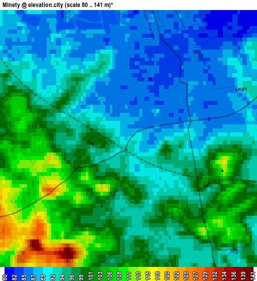 Minety elevation map