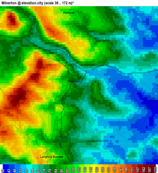 Milverton elevation map