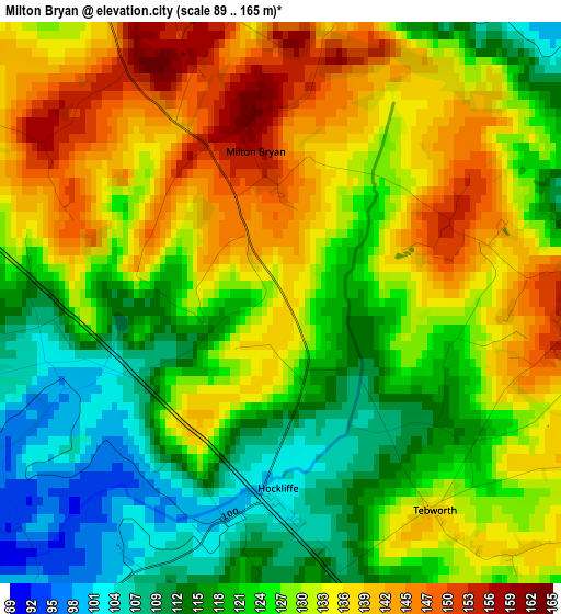 Milton Bryan elevation map