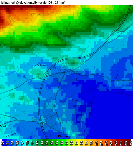 Milnathort elevation map