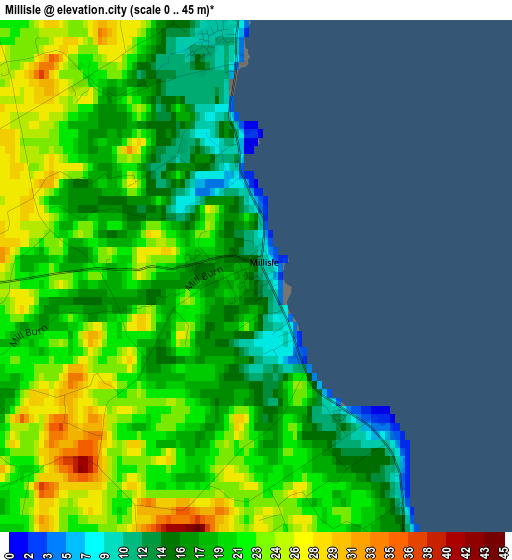 Millisle elevation map