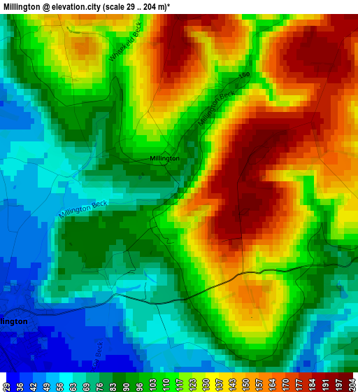 Millington elevation map