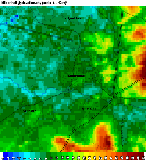 Mildenhall elevation map