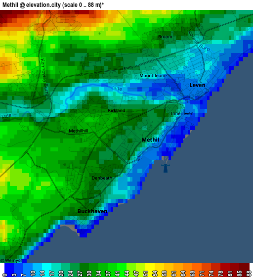 Methil elevation map