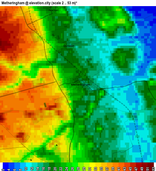 Metheringham elevation map