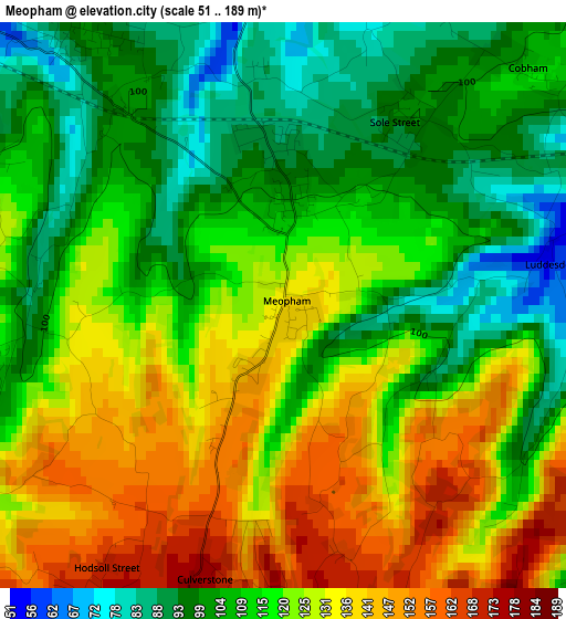 Meopham elevation map