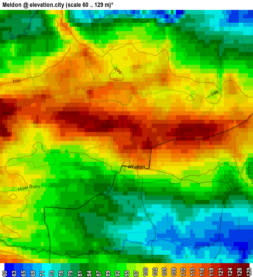 Meldon elevation map