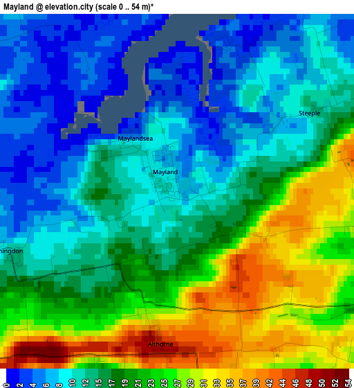 Mayland elevation map