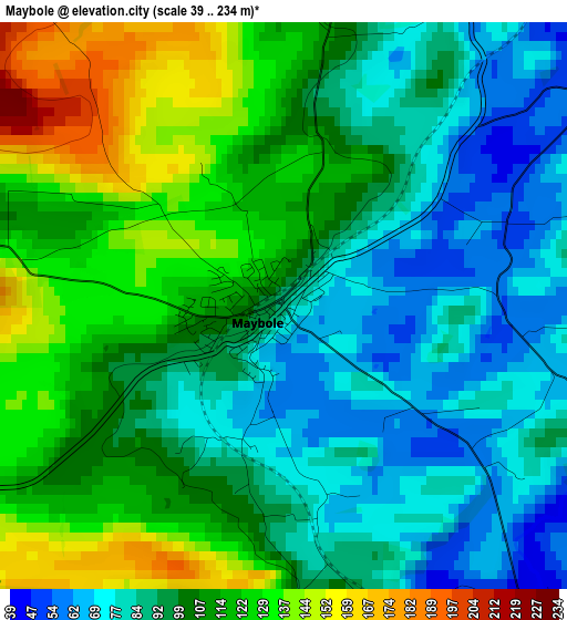 Maybole elevation map