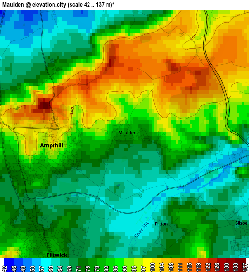 Maulden elevation map