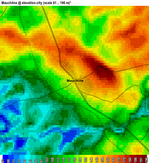 Mauchline elevation map