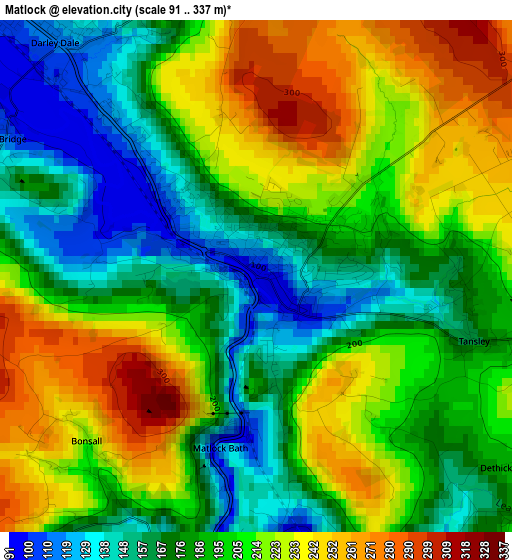 Matlock elevation map