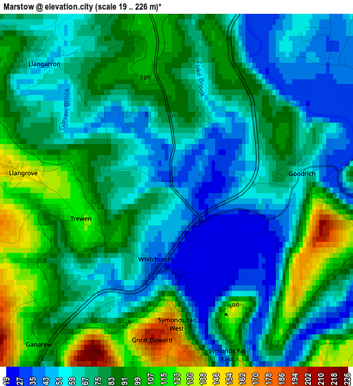 Marstow elevation map