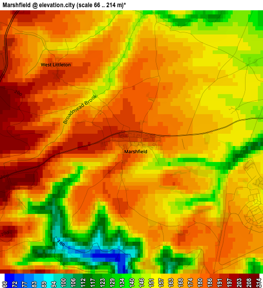 Marshfield elevation map