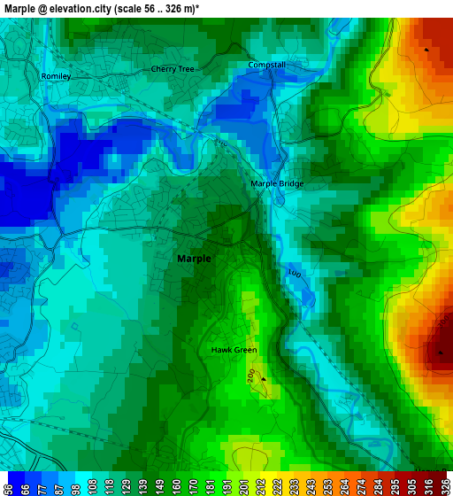 Marple elevation map