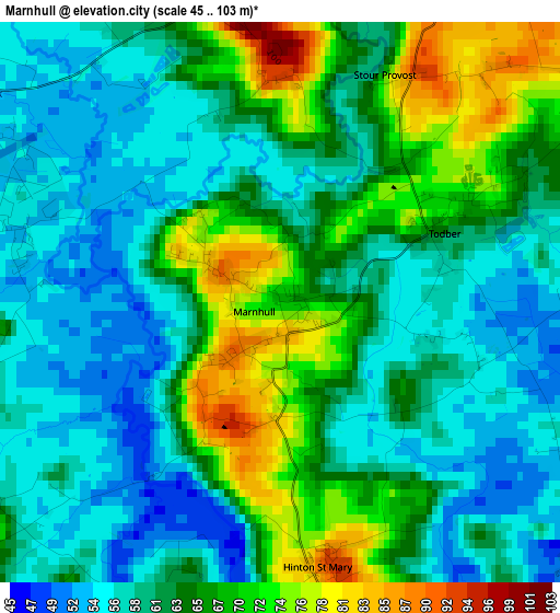 Marnhull elevation map