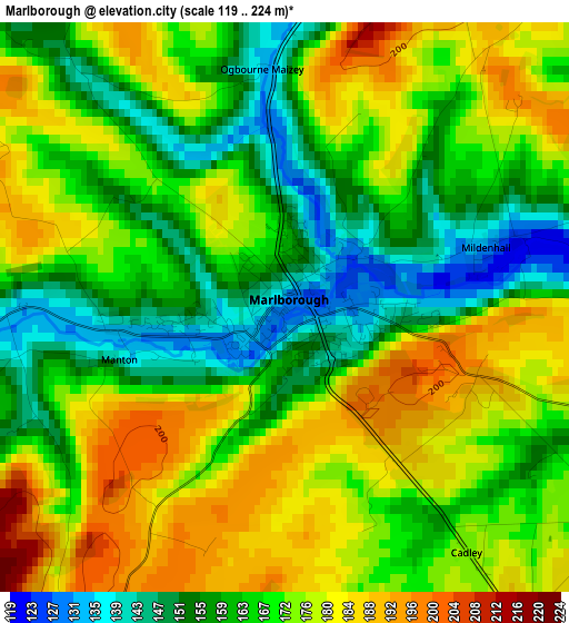 Marlborough elevation map