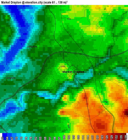 Market Drayton elevation map