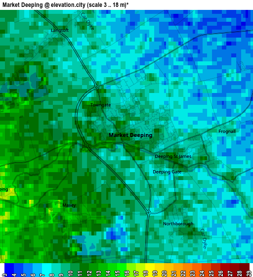 Market Deeping elevation map