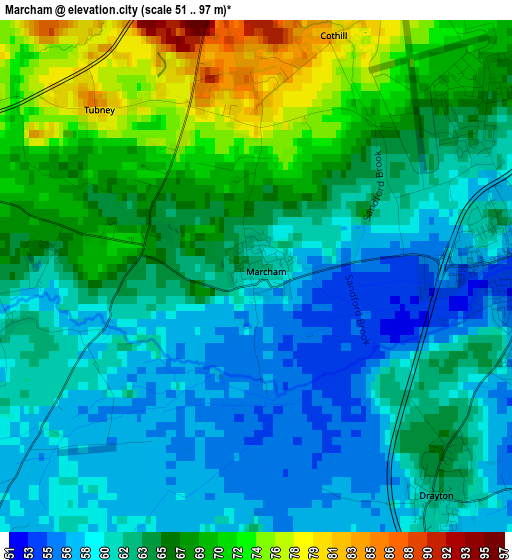 Marcham elevation map