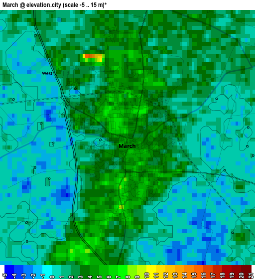 March elevation map