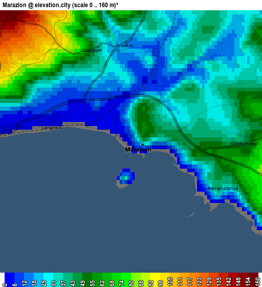 Marazion elevation map