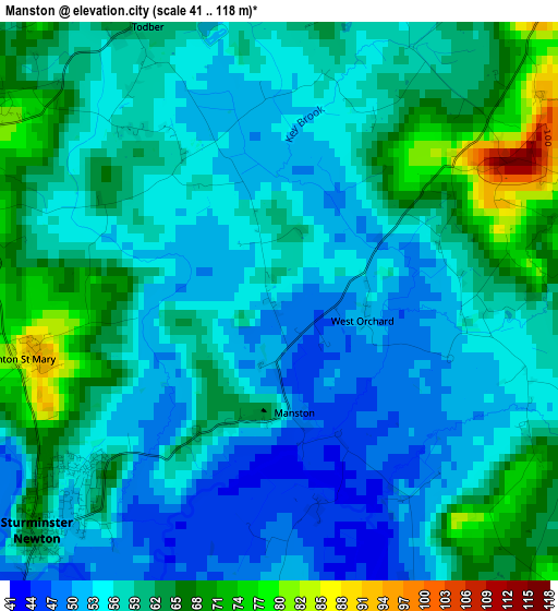 Manston elevation map