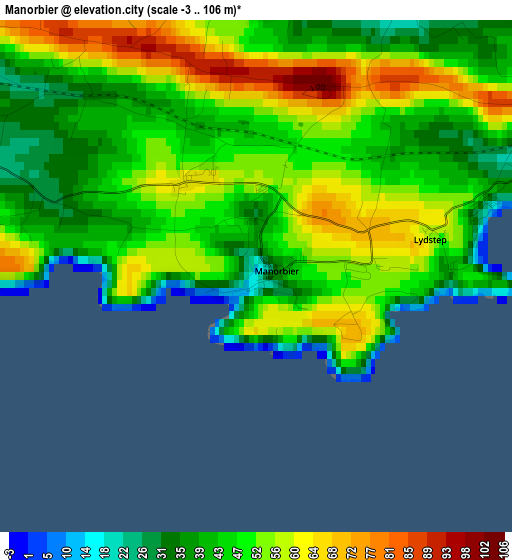 Manorbier elevation map