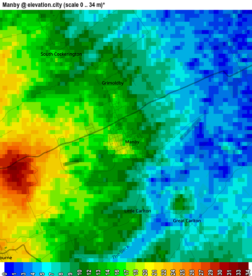 Manby elevation map