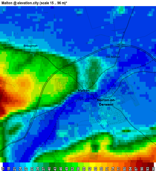 Malton elevation map