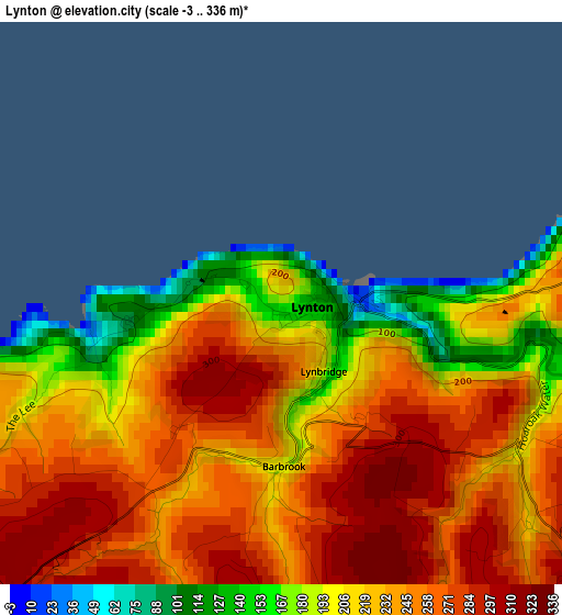 Lynton elevation map