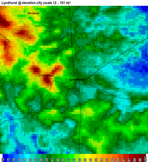 Lyndhurst elevation map