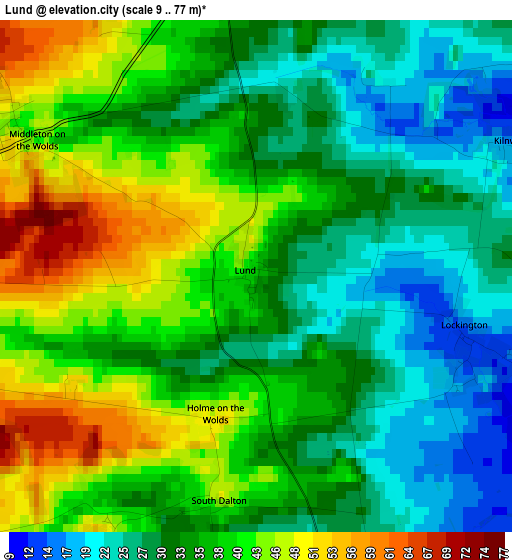 Lund elevation map