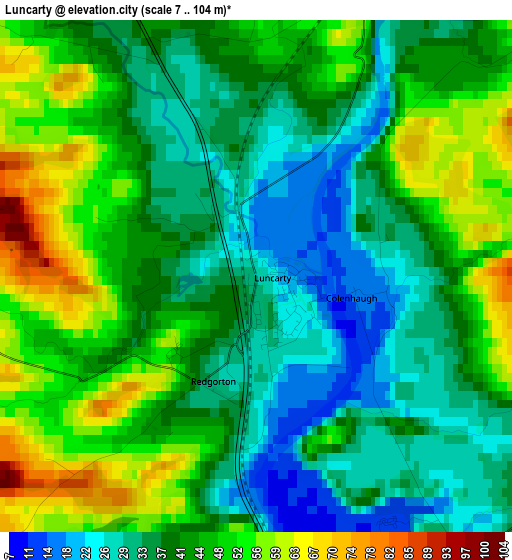 Luncarty elevation map