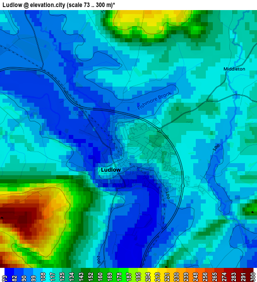 Ludlow elevation map