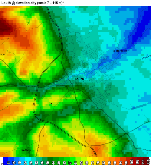 Louth elevation map