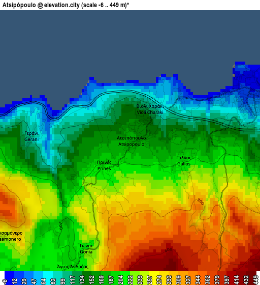 Atsipópoulo elevation map