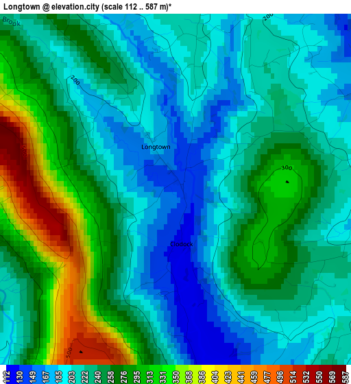 Longtown elevation map