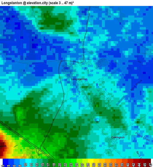 Longstanton elevation map